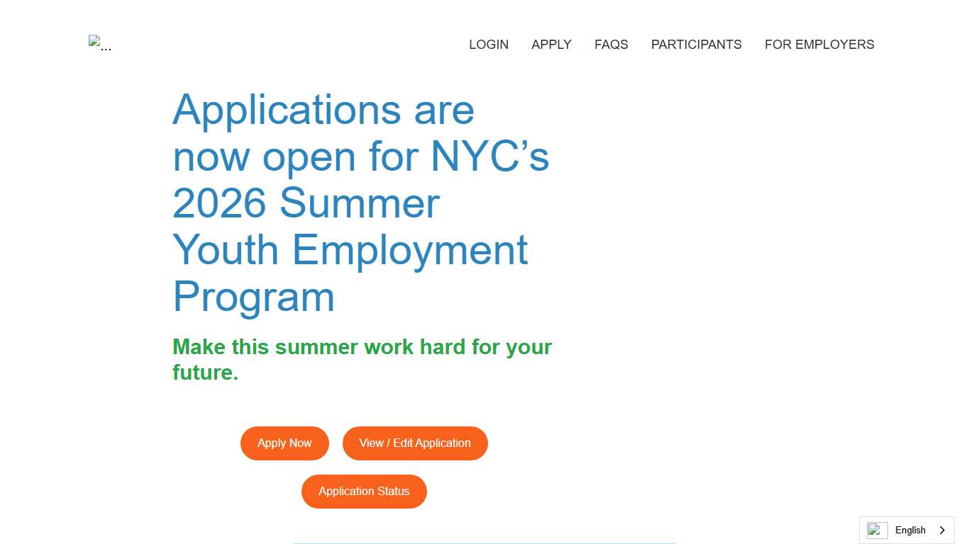 2026 Summer Youth Employment Program(SYEP) Application